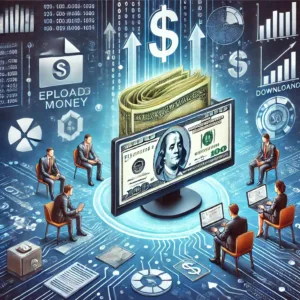DALLE2024-08-15193048-AprofessionalanddetailedimageillustratingtheconceptofearningmoneybyuploadinganddownloadingfilesTheimagefeaturesacomputerscreend